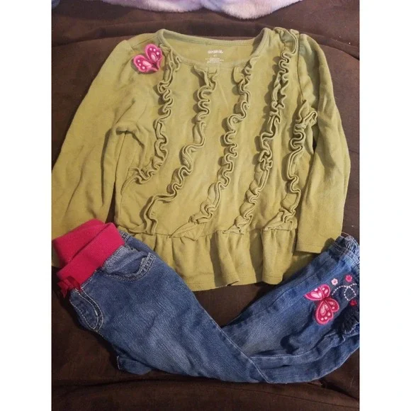 Gymboree Green and Pink Kids Matching Set - Picture 1 of 4